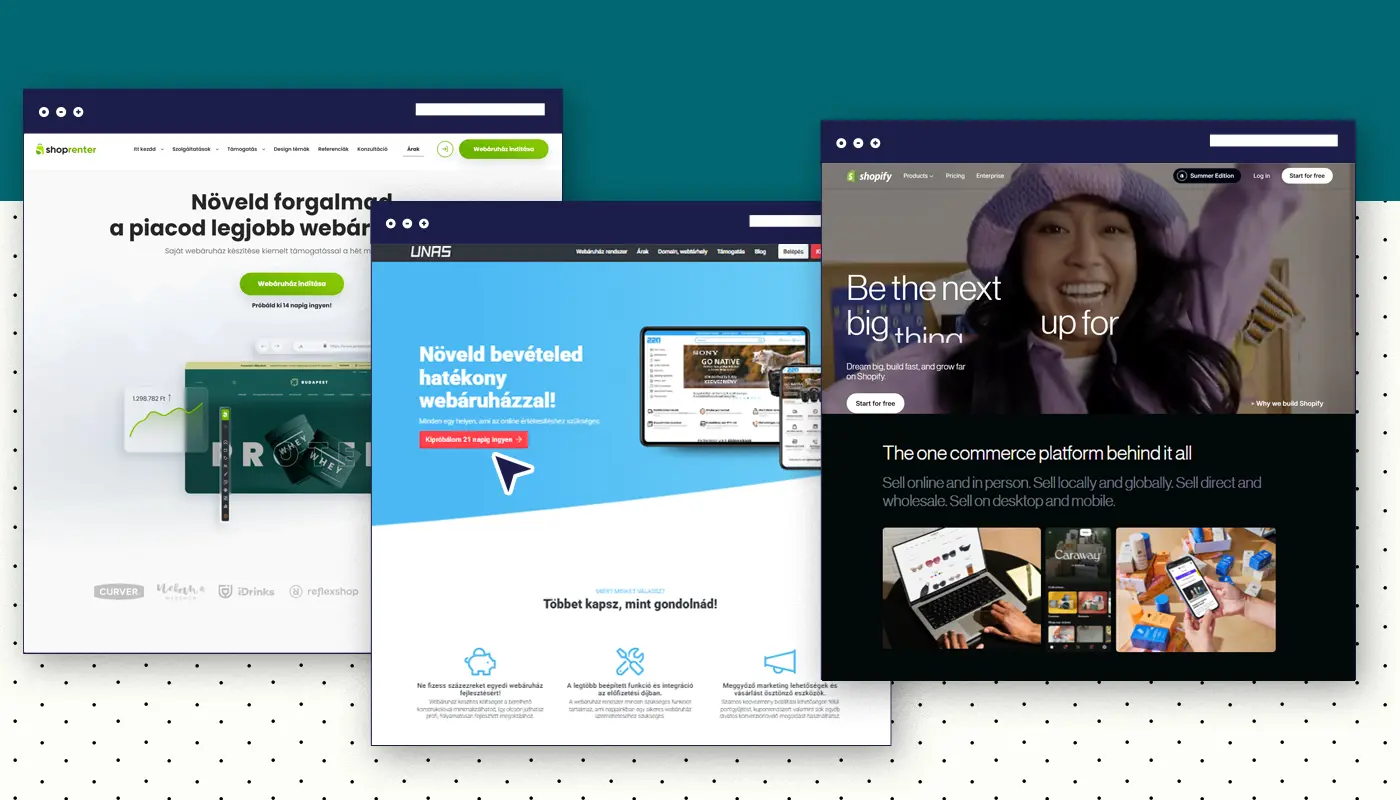 Webáruház indítása: UNAS, Shoprenter vagy Shopify - Melyik a legjobb választás?